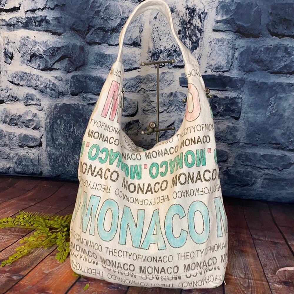 Robin Ruth Monaco Graffiti Script Hobo Tote Bag